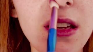 Nude Sneezing from a Makeup Brush vertical