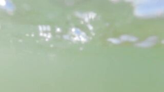 We Got Caught! My Teacher Handjobs My Knob Underwater on Undressed Beach Public Sex 4K
