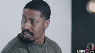 Black stepdad spanks teen stepdaughter butt for being a wench