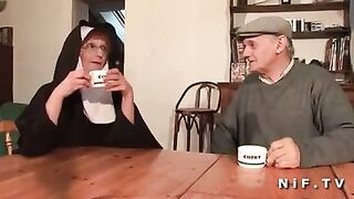 A french nun hard sodomized in threeway