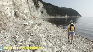 Journey thrash. Nudist beauty unexpectedly sucks blogger's jock