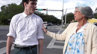 Sexy Excited Grandma Public Sex, Busty Granny Squirts After Intense Orgasm From Helpful