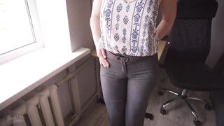 Sexy Coworker Teases Cameltoe In Trousers And Panties