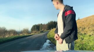 **ALMOST CAUGHT** TEEN CUMMING ON PUBLIC ROAD