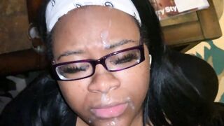 Black sexy BBW facial ejaculation compilation by white ramrod