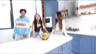 My Asian Girlfriend Left Me Alone with Her Best Friend... I Creampied Her