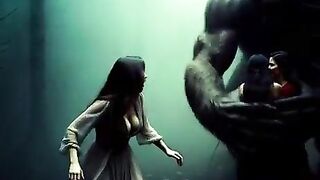Woman Running From Monster (AI Generated)