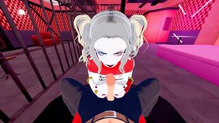 POV fucking Harley Quinn in the sec dungeon, cumming in her twat - DC Comics Anime.