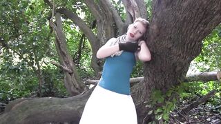 Madison Young, solo masturbation on the tree