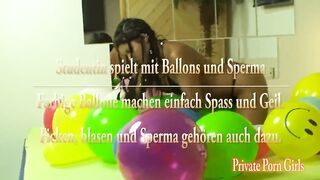 Oral,snatch fuck in the room full of balloons
