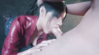Claire Redfield gets a professional blowjob . Resident Merciless