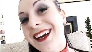 Dark hair vixen is an expert at sucking knob