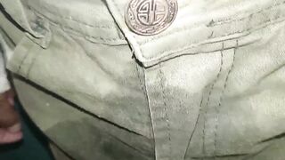 Pants soiled with a cloth diaper