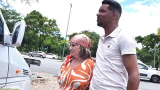 Granny Booty Destroyed by a BBC in Driving Van