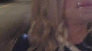 Sissy has to walk home with a biggest load of cum of her face, humiliating cumwalk