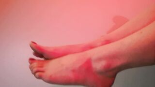 Close Up Feet Fetish Fake Cum ASMR