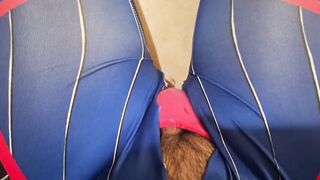 Big Wang Shemale in Dva Cosplay and pink Thong Jerking Off and Cumshot after Anal Masturbation with Big Sex toy and Ass Plug