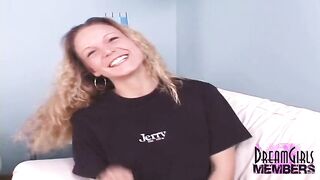 Petite Freak Bares Her Shaved Cunt On Our Bed