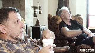 The sexy and excited teen asks grand-dad to screw her vagina doggy