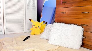 Outstanding blondie to do SQUIRT with favorite PikaChu