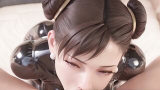 3D Animation : Chun-Li in a Latex Costume Bondage Oral sex-sex & Side Fuck Uncensored Hentai