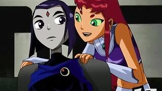 Raven and Starfire Making Out