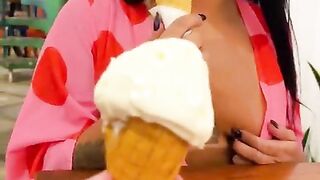 In the icecream shop my wifey started flirting, so took her back home, drilled her hard and captured all to share it with Wifebucket