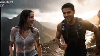 Awesome weather for jogging and then screwing in the rain (AI-generated content)