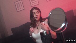 Double snatch seduction starts with finger toys and knobs, after which her anal hunger grows with triple anal fantasy, impure moans, shiny lube, and soaked orgasms.