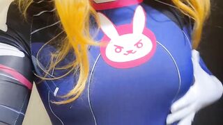 Cute Trans Girl in Dva Cosplay gets the Huge, Dirtiest Anal Creampie and Anal Screwing by Bbc dildo in her Big Bubble Ass