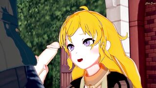 Yang Xiao Long gets mouth fucked before swallowing a load of cum - RWBY Comics