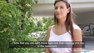 Public Agent Cheating girlfriend Jenifer Jane has hot facial