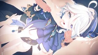 【Genshin Impact Furina】gangbang 3D Hentai Animation.(Fingering,handjob,oral sex-job,sex)