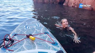 Sex and oral-sex fun with a stranger on a SUP in a sea in cave. He came in my mouth and I swallowed