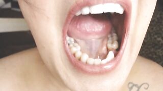 Throat and Mouth Spit Strings Uvula Tonsils Uvula