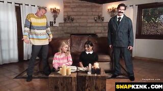 Step sisters Cast A Spell For Wang And Inadvertently Summon Their Stepdads To Bang 'em