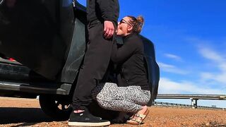 Traveling and Fucked as Cars Pass By