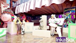 TOY STORY PARODY - Woodick and the busty Jessie Petite have sex and hide from Andy