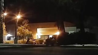 Public sex in the night time shadows!