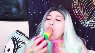 Rave Girl Plays with Her Beloved Toy
