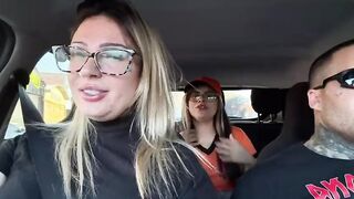 I found a cashier at the bus stop and asked her to be a porn actress! We started making out right there in public, kissing and sucking each other's mouths, and then we fucked in the car.