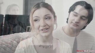Teen and her bf fucking their milf tutor