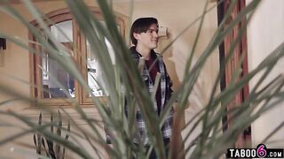 Hot MILF lost her husband but teen guy neighbor was there for her