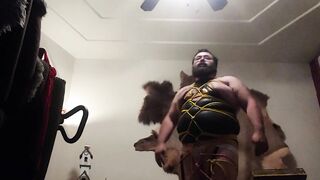 Crossdress hog tie self bondage choke