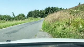 TEEN ALMOST CAUGHT COMPLETELY IN NATURE'S GARB STROKING ON PUBLIC ROAD