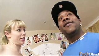 Blonde Adrianna Nicole Takes Shorty's Thick Black Knob