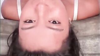 Mishell cries 'cuz of a big dick in her throat