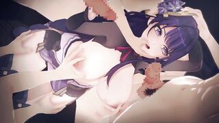 【Genshin Impact Raiden Shogun】group-sex 3D Comics Animation.(Fingering,handjob,blow job sex,sex)