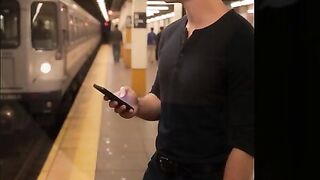 MILF loves being watched whilst enjoying a big penis on the train - AI-generated content