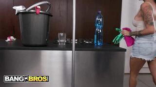 BANGBROS - Kinky Maid Coco Bae Takes A Rough Pounding After Stripping Naked To Clean The House